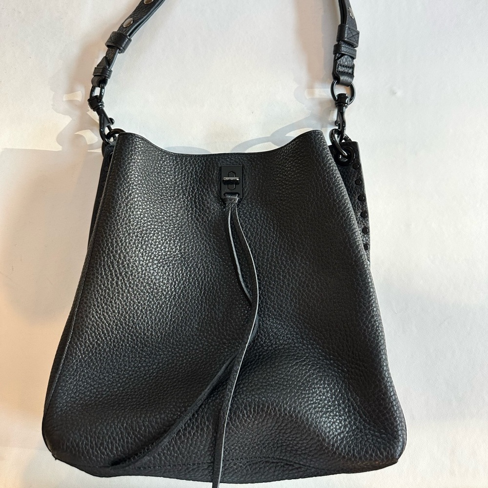 Rebecca Minkoff Darren Style Textured Black Shoulder Bag